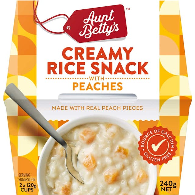 Aunt Bettys Creamed Rice Rich Peach