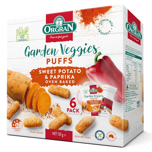 Garden Veggies Puffs Sweet Potato And Paprika Multipack6X