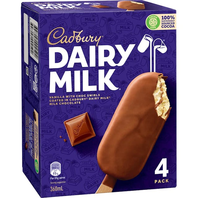 Cadbury Dairy Milk Ice Cream On Stick Vanilla