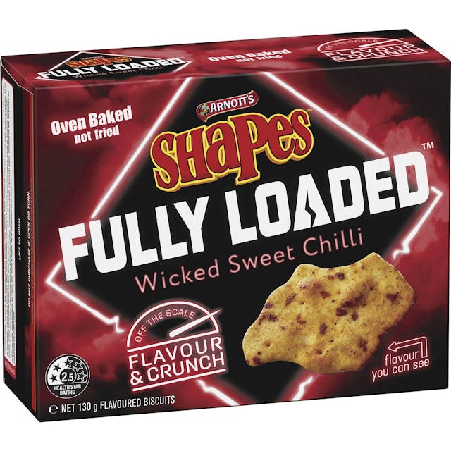 Arnott's Shapes Fully Loaded Wicked Sweet Chilli Crackers