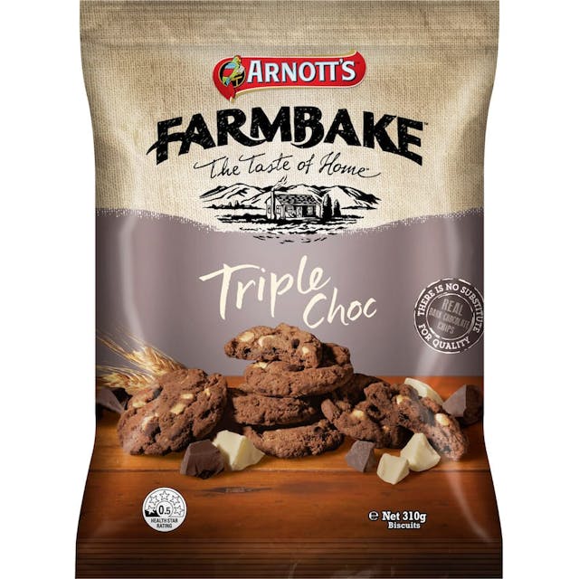 Arnotts Farmbake Cookies Triple Choc