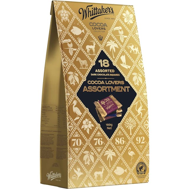 Whittakers Artisan Collection Chocolate Cocoa Lovers Assortment