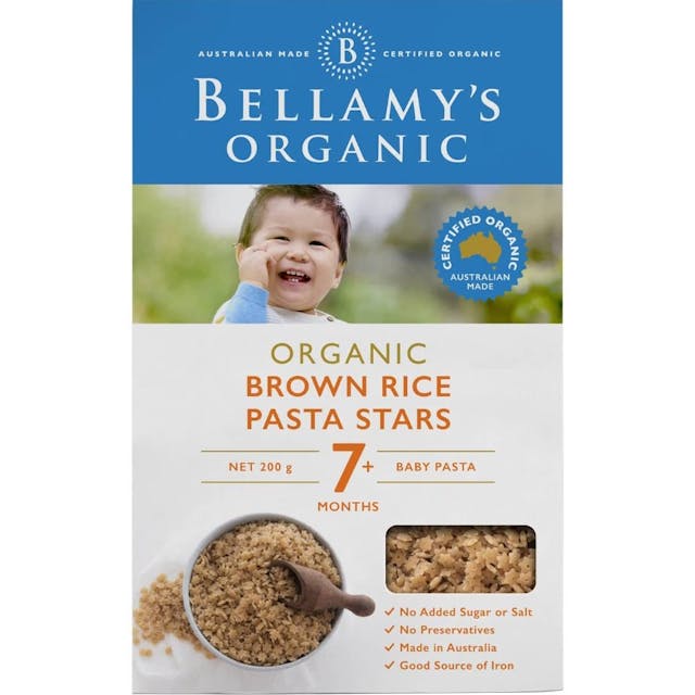 Bellamy's Organic Brown Rice Pasta Stars