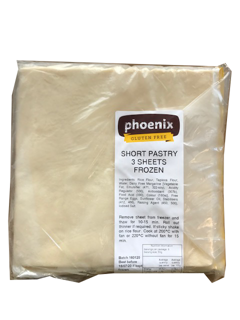 Phoenix Short Pastry 3 Sheets 400g Frozen