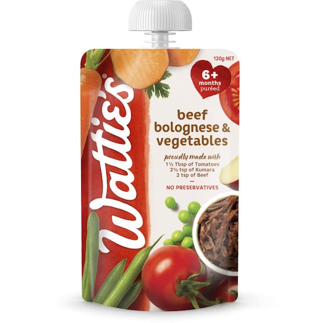 Wattie's Baby Food 6+ Months Beef Bolognese & Veges