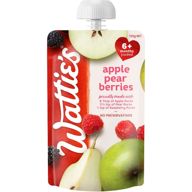 Wattie's Baby Food 6+ Months Apple Pear & Berries
