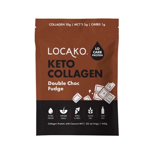 Locako Keto Collagen Double Choc Fudge 440g (Collagen Protein with Coconut MCT)