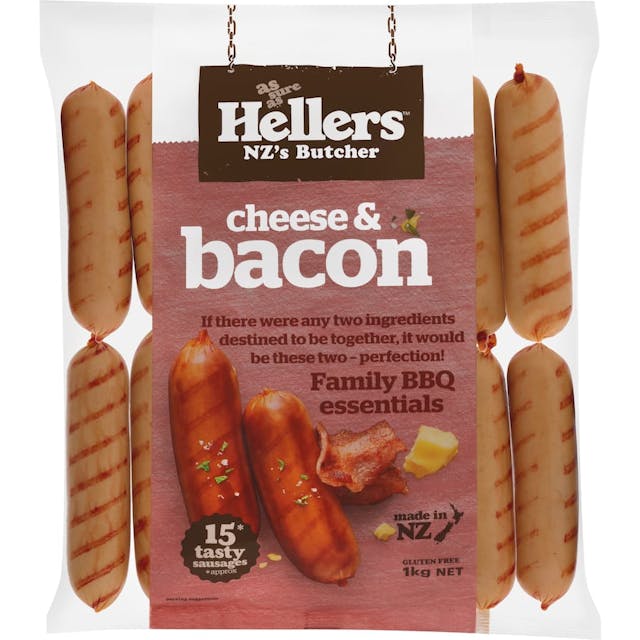 Hellers Sausages Cheese & Bacon Precooked