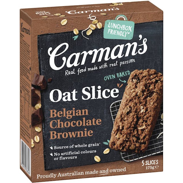 Carman's Oat Slice Belgian Chocolate Brownie 5 Pack