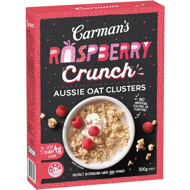 Carman's Aussie Oat Clusters Raspberry Crunch