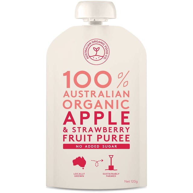 Australian Organic Food Co Fruit Puree Apple & Strawberry