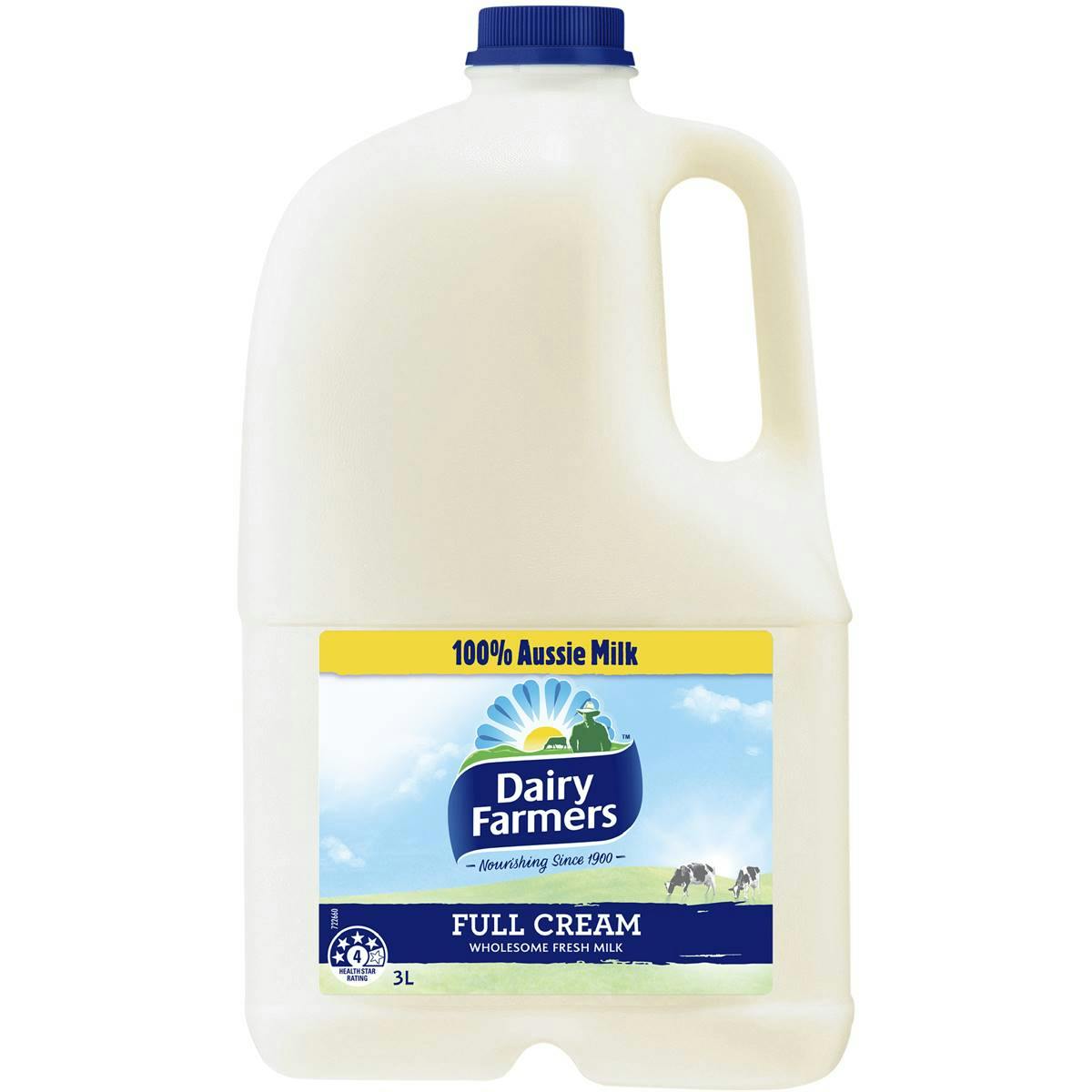 Dairy Farmers Full Cream Milk 3L