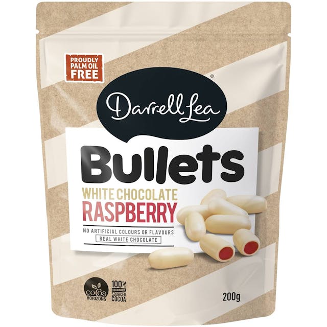 Darrell Lea Bullets White Chocolate Raspberry