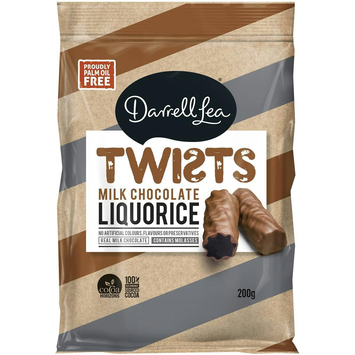Darrell Lea Milk Chocolate Coated Original Liquorice Twists