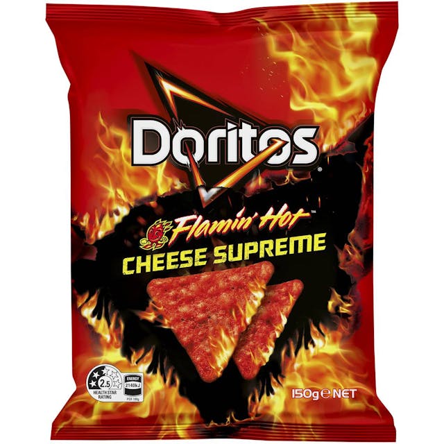 Doritos Corn Chips Cheese Supreme Flaming Hot