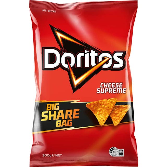 Doritos Corn Chips Supreme Cheese Party Bag
