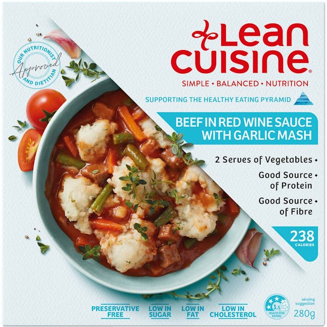Lean Cuisine Beef In Red Wine Sauce With Garlic Mash Frozen Meal