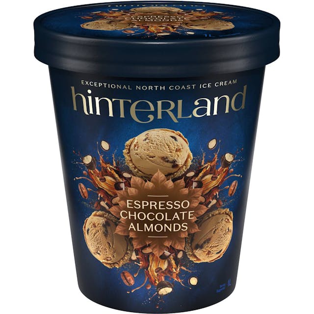 Hinterland Espresso With Choc Almonds Ice Cream Tub