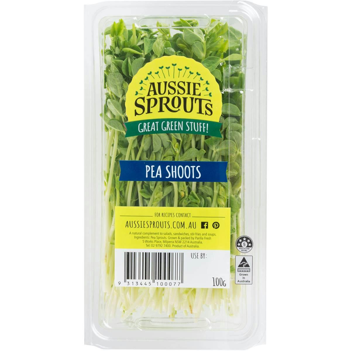 Aussie Sprouts Pea Shoots 100g Pack