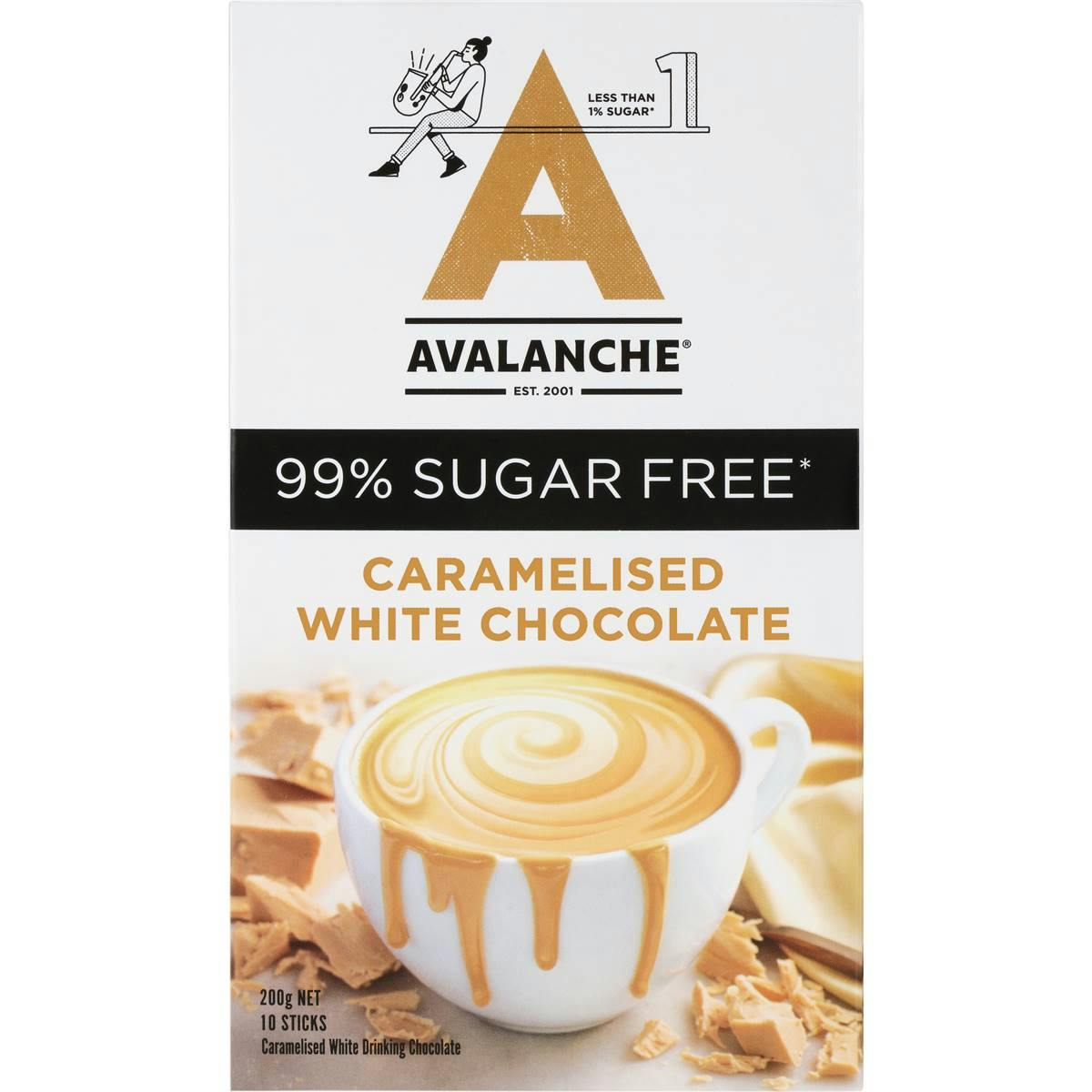 Avalanche 99% Sugar Free Caramelised White Chocolate 10 Pack