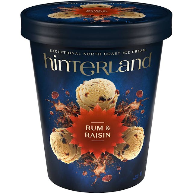 Hinterland Rum & Raisin Ice Cream 1L