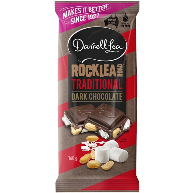 Darrell Lea Traditional Dark Chocolate Rocklea Road Block