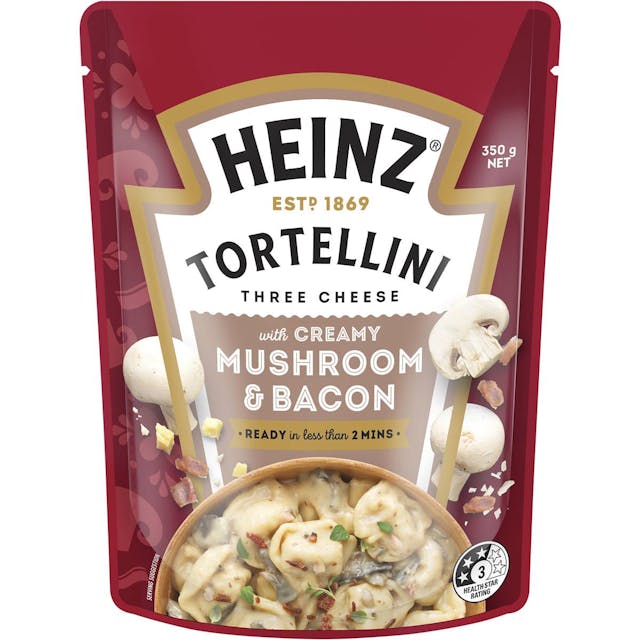 Heinz Tortellini Three Cheese Pasta With Creamy Mushroom & Bacon