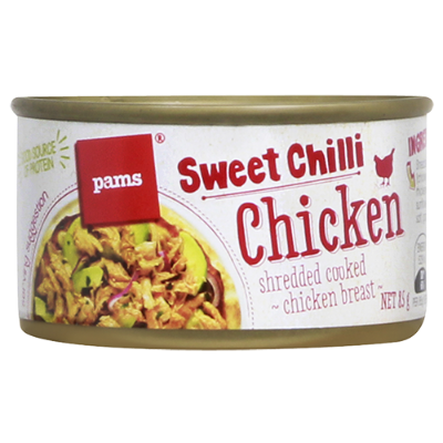 Pams Sweet Chilli Shredded Cooked Chicken Breast