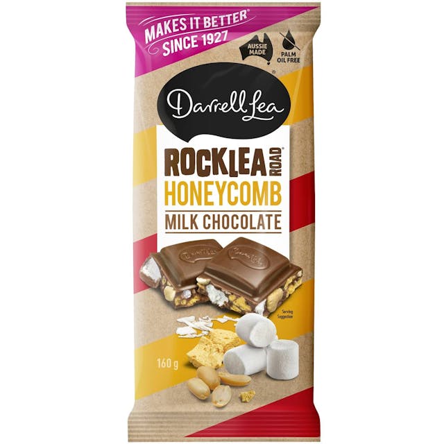 Darrell Lea Rocklea Road Honeycomb Milk Chocolate Block