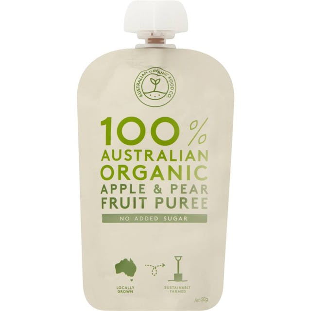 Australian Organic Food Co Apple & Pear Fruit Puree No Added Sugar
