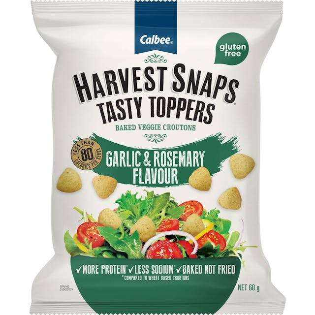 Calbee Harvest Snaps Tasty Toppers Garlic & Rosemary Flavour