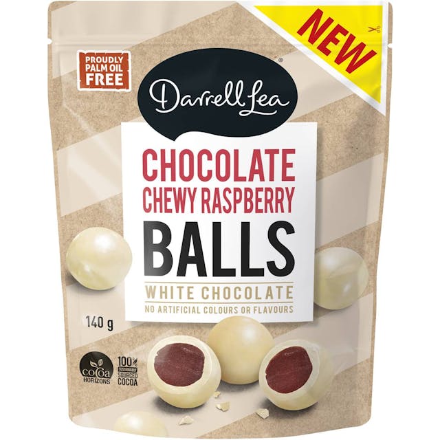 Darrell Lea White Chocolate Chewy Raspberry Balls