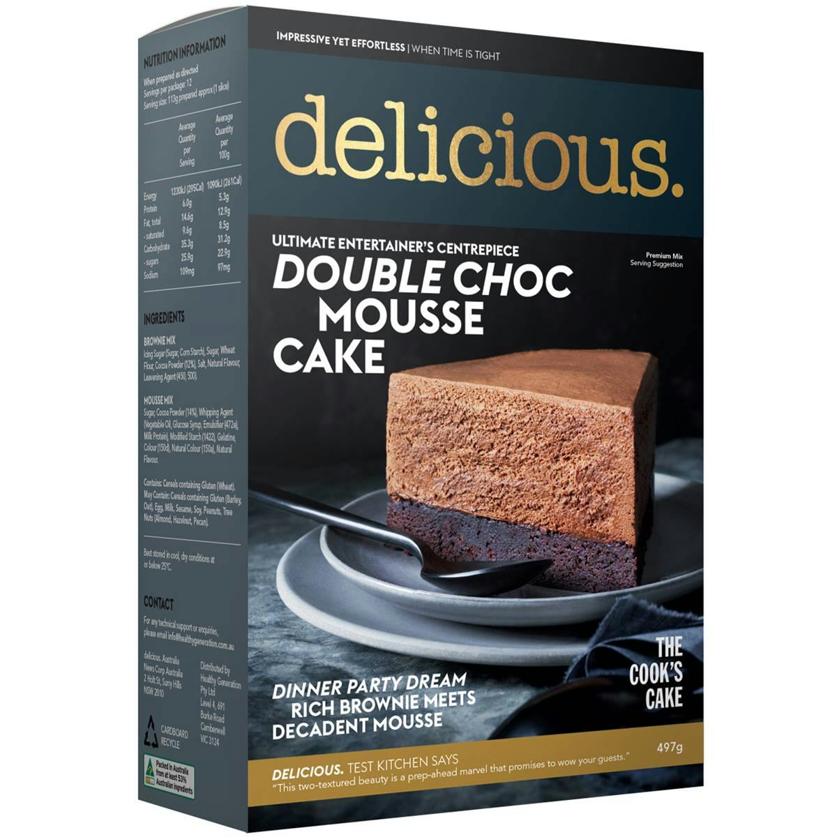 Delicious Double Chocolate Mousse Cake Mix