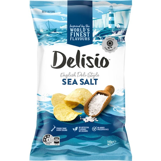 Delisio potato chips sea salt