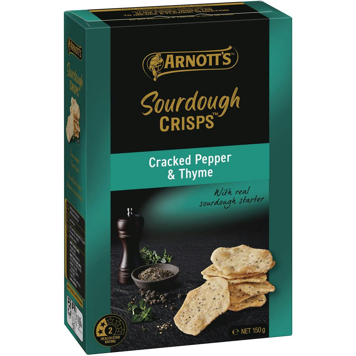 Arnott's Sourdough Crisps Cracked Pepper & Thyme