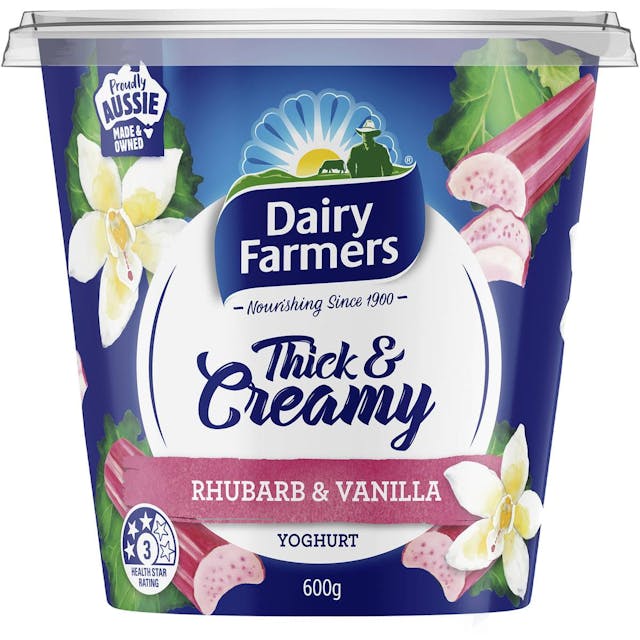 Dairy Farmers Thick & Creamy Rhubarb & Vanilla Yoghurt