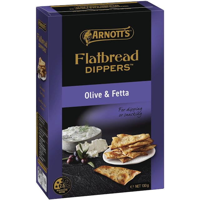 Arnott's Flatbread Dippers Olive & Fetta
