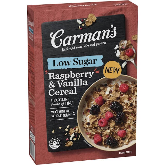 Carman's Low Sugar Raspberry & Vanilla Cereal