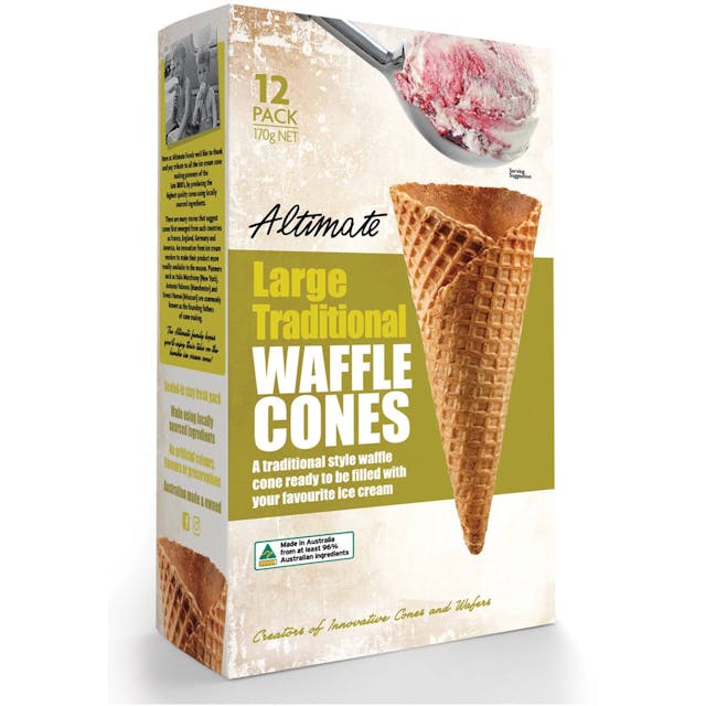 Altimate Waffle Ice Cream Cones 12 Pack
