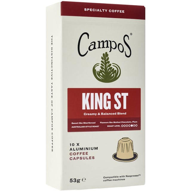 Campos King St Aluminium Coffee Capsules 10 Pack