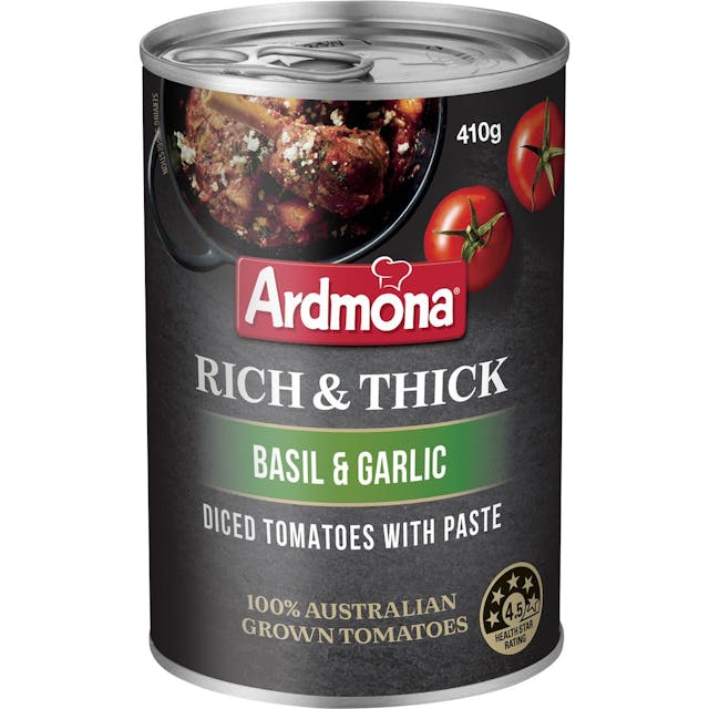 Ardmona Rich & Thick Diced Tomatoes With Paste Basil & Garlic