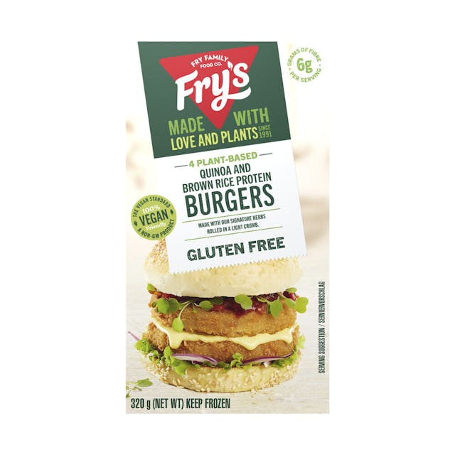 Fry's Frozen Quinoa & Brown Rice Protein Burgers
