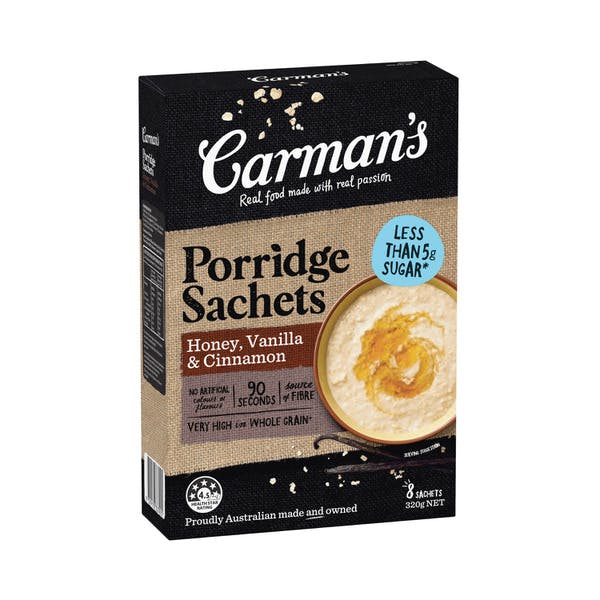 Carman's Gourmet Porridge Sachet with Honey Vanilla & Cinnamon