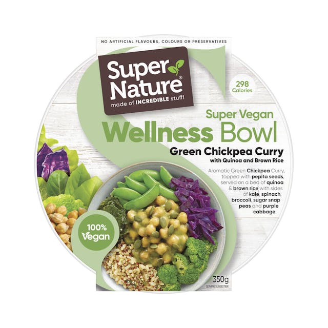 Frozen Super Green Chickpea Curry with Quinoa and Brown Rice Wellness Bowl