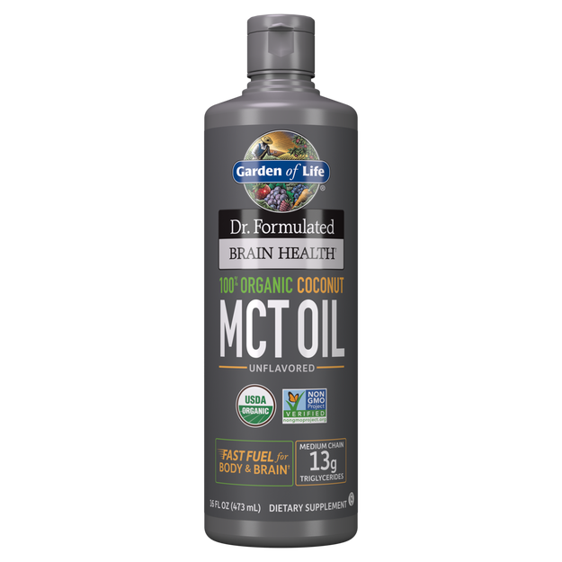 Garden of Life Dr. Formulated Brain Health Organic Coconut MCT Oil Liquid
