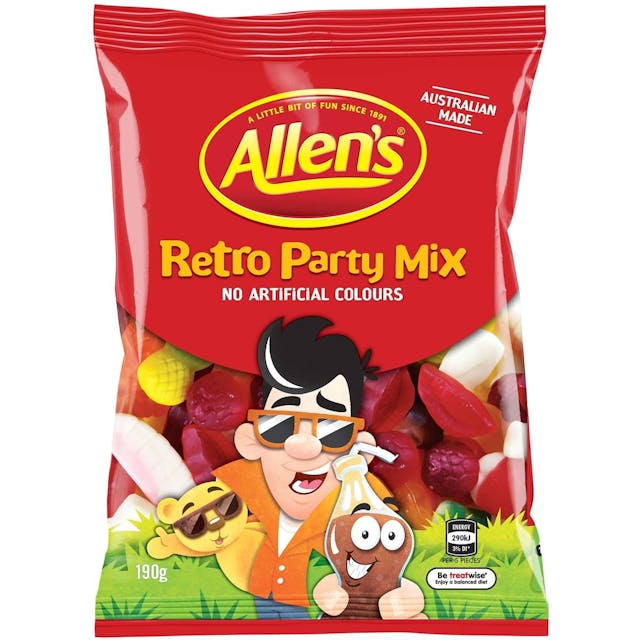 Allen's Retro Party Mix Lollies Bag