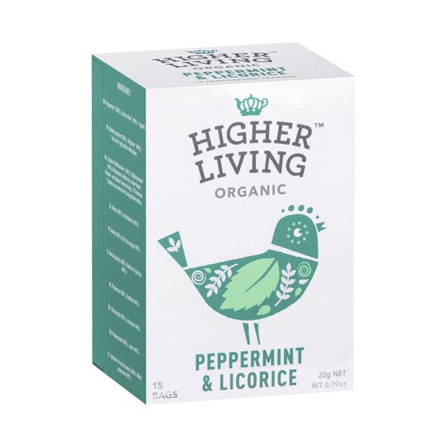 Higher Living Organic Peppermint & Licorice Tea Bags 15 pack