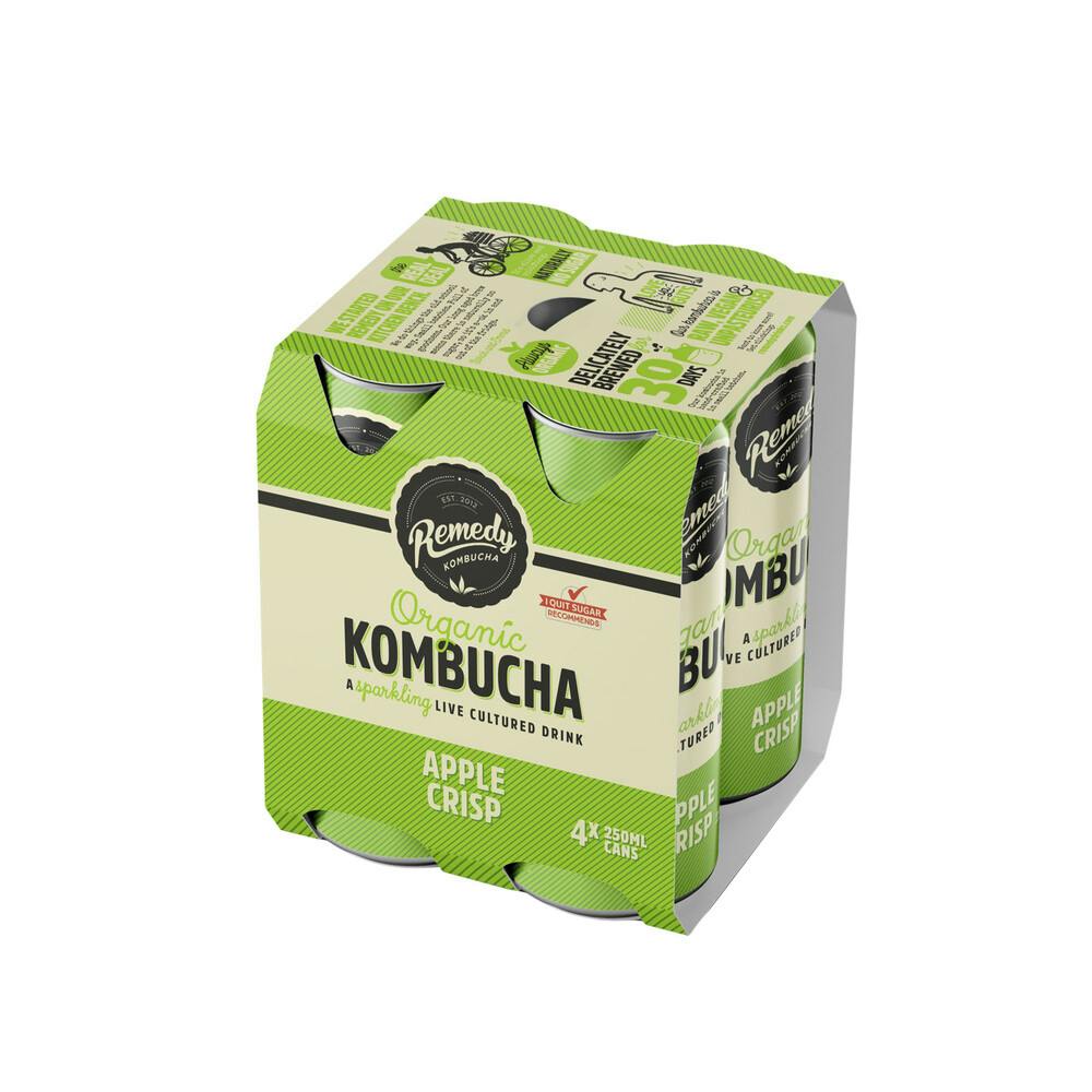 Apple Crisp Kombucha Drinks 4x250ml Cans