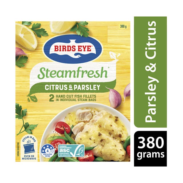 Frozen Steam Fresh Fish Fillets With Parsley & Citrus Sauce 2 Pack