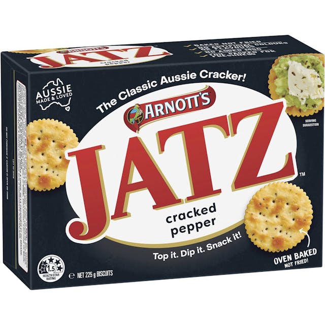 Arnott's Jatz Crackers Biscuits Cracked Pepper